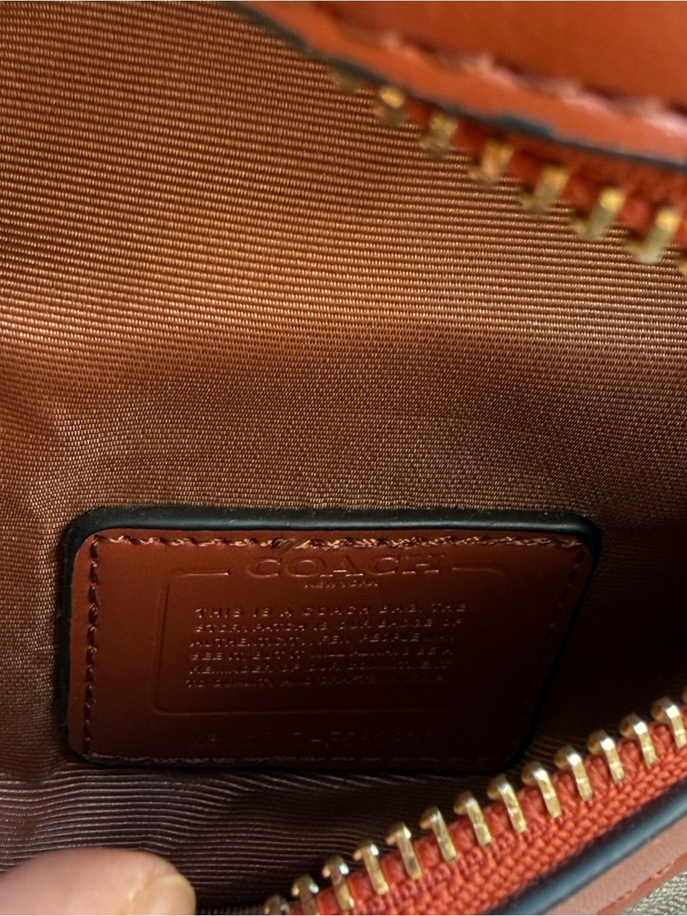 Coach Monogram Crossbody Belt Bag in Brown and Orange - Picture 4 of 9